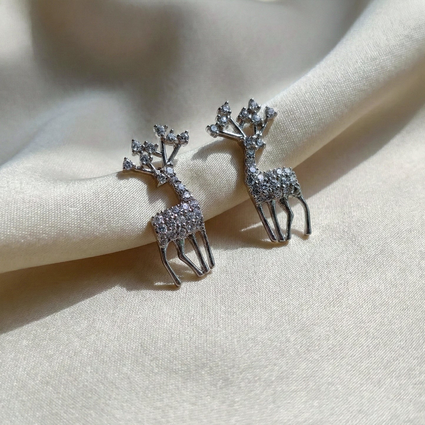 Crystal Stag Elegance Stud Earrings