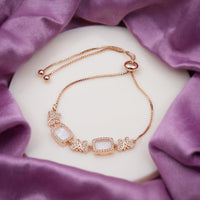 Butterfly Pearl CZ Slider Bracelet