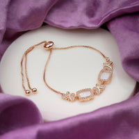 Butterfly Pearl CZ Slider Bracelet