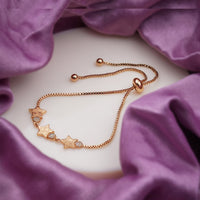 Stellar Rose Gold Star CZ Slider Bracelet