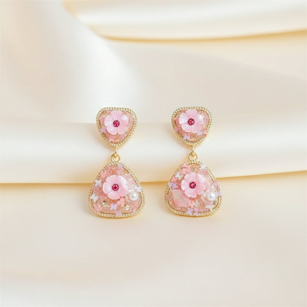 Sakura Blush Drop Earrings for Women