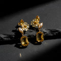 Citrine Petal Drop Earrings for Women