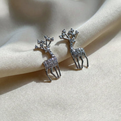 Crystal Stag Elegance Stud Earrings