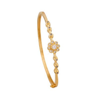 Prisha Crystal Flower Kada – Gold Floral Bangle for Women
