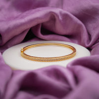 Lumière Gold Triple-Row CZ Pavé Kada Bangle