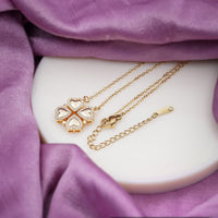 Yamini – Four Heart Gold CZ Clover Pendant Necklace