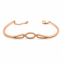 Vrittha Rose Gold CZ Open Oval Link Bangle Bracelet