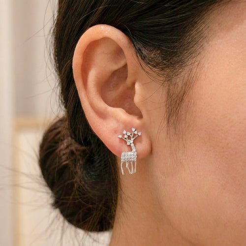Crystal Stag Elegance Stud Earrings