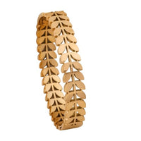 Vartika – Gold Quilted Geometric Wide Kada for Women