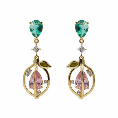 Emerald Blossom Drop Earrings