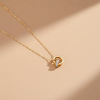 Romana Gold Roman Numeral Circle CZ Pavé Interlocked Pendant Necklace