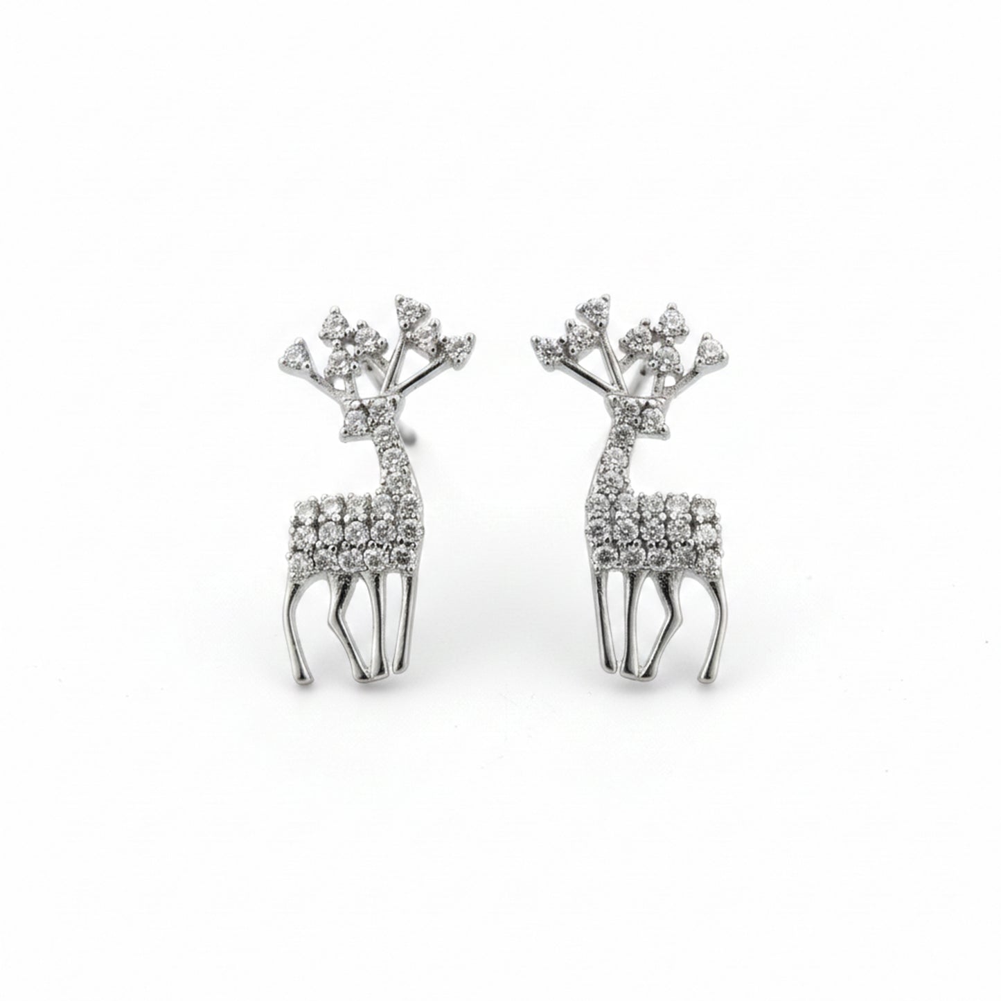 Crystal Stag Elegance Stud Earrings