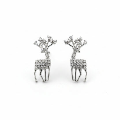 Crystal Stag Elegance Stud Earrings