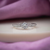 Celeste Trio – Silver Six-Prong Solitaire Crystal Pavé Band Ring for Women
