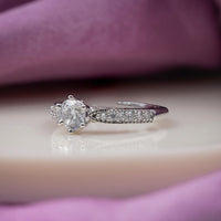 Celeste Trio – Silver Six-Prong Solitaire Crystal Pavé Band Ring for Women