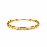 Lumière Gold Triple-Row CZ Pavé Kada Bangle