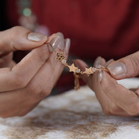 Stellar Rose Gold Star CZ Slider Bracelet