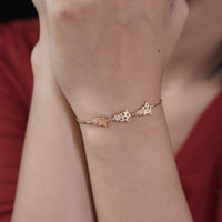 Stellar Rose Gold Star CZ Slider Bracelet