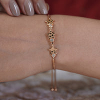 Stellar Rose Gold Star CZ Slider Bracelet