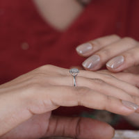 Zarina Bloom – Silver Starburst Halo Solitaire Crystal Ring for Women