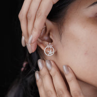 Starflower Rose Gold CZ Circle Stud Earrings
