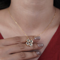 Yamini – Four Heart Gold CZ Clover Pendant Necklace