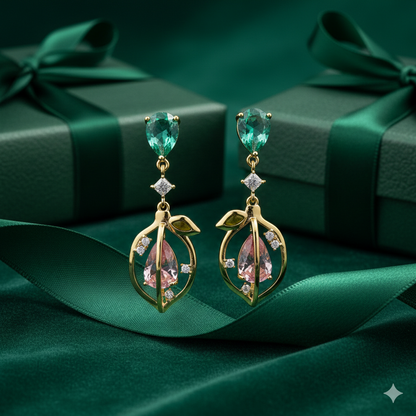 Emerald Blossom Drop Earrings