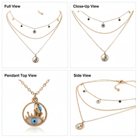 Nazar Gold Triple Layer Evil Eye Charm Necklace